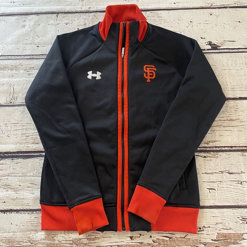 San Francisco Giants Under Armour Black Orange Full-Zip Jacket Women's Small‎
